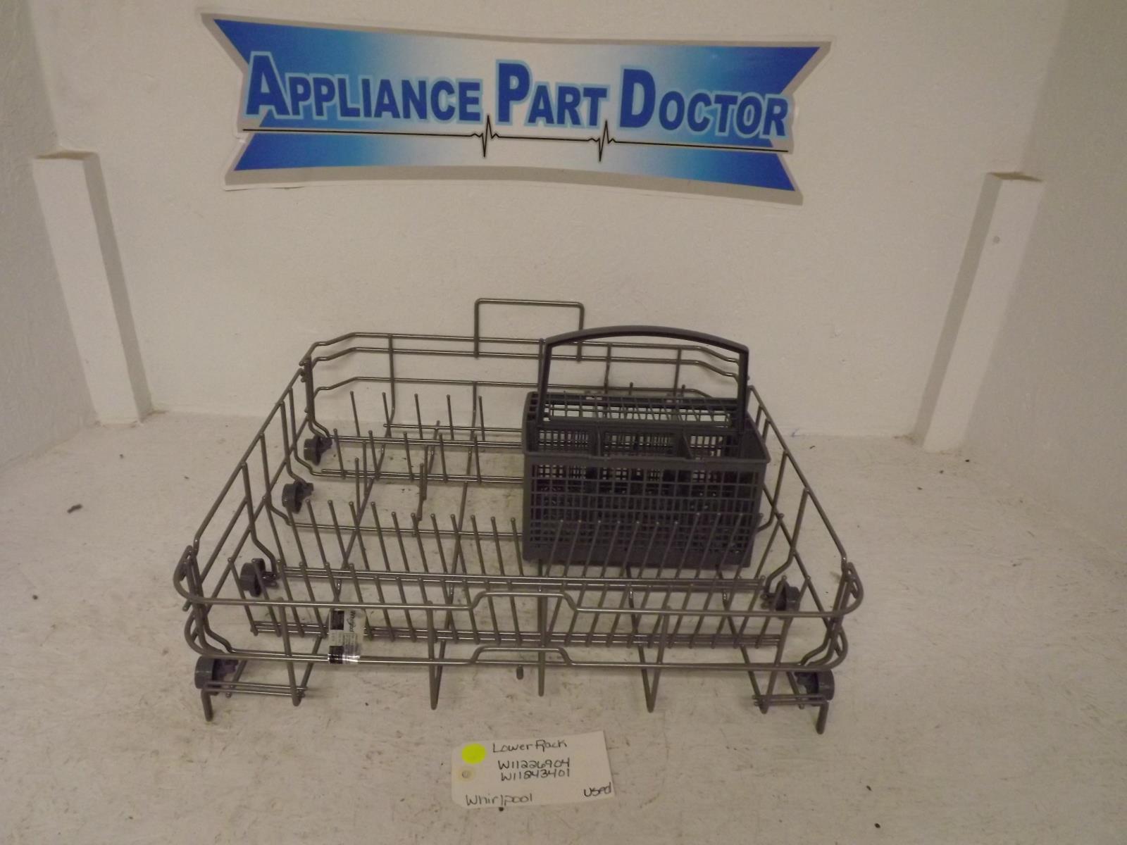 Whirlpool Dishwasher W11226904 W11243401 Lower Rack Used Whirlpool Dishwasher W11226904 W11243401 Lower Rack Used